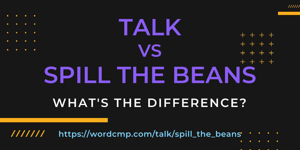 Difference between talk and spill the beans