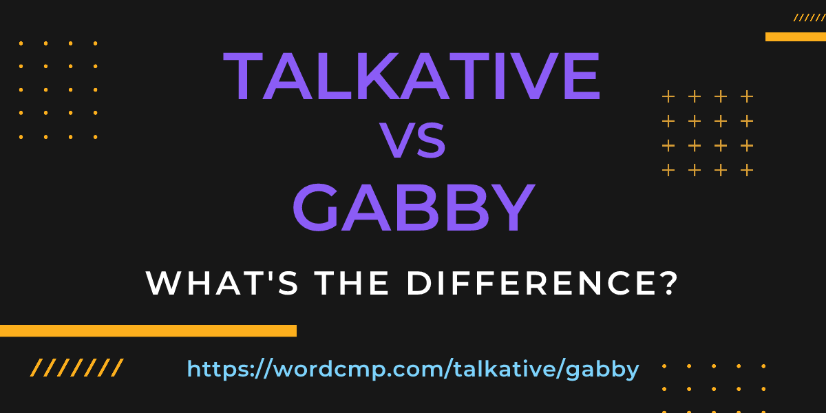 Difference between talkative and gabby