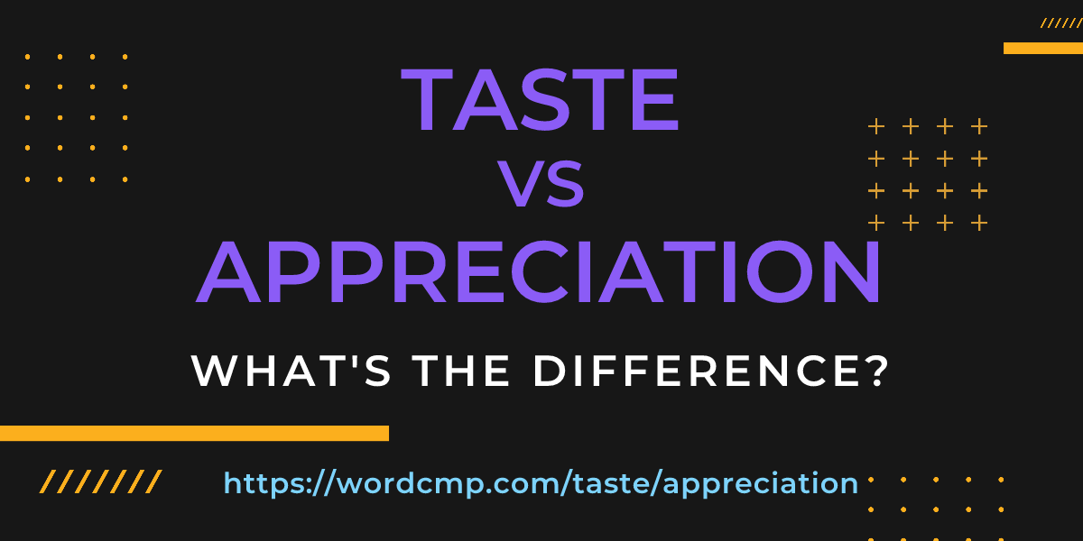 Difference between taste and appreciation