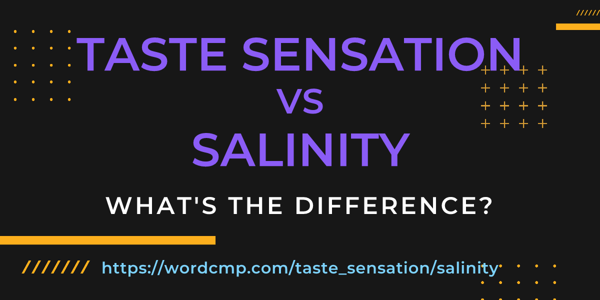 Difference between taste sensation and salinity