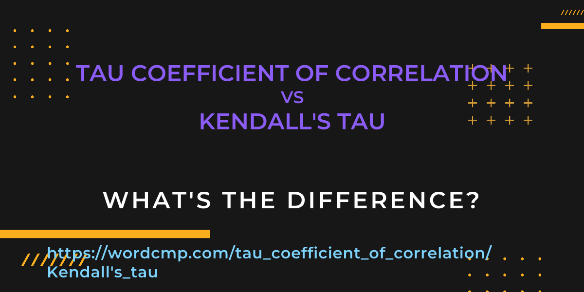 Difference between tau coefficient of correlation and Kendall's tau