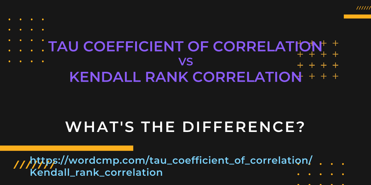 Difference between tau coefficient of correlation and Kendall rank correlation