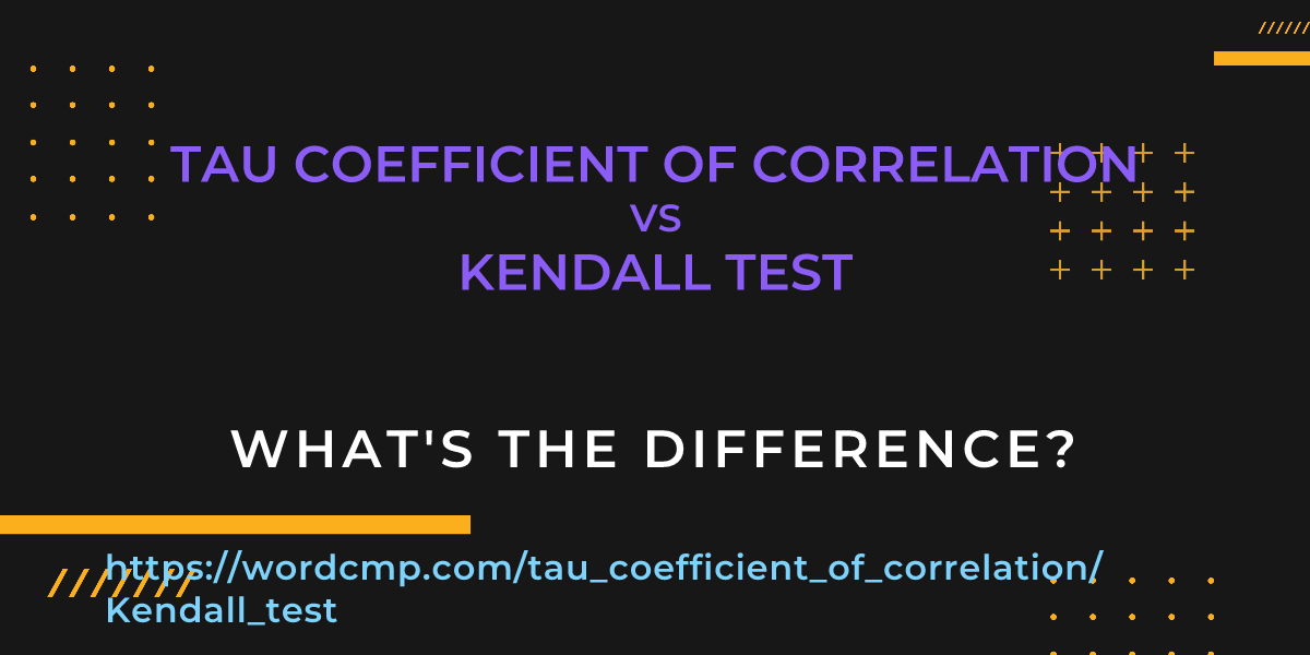 Difference between tau coefficient of correlation and Kendall test