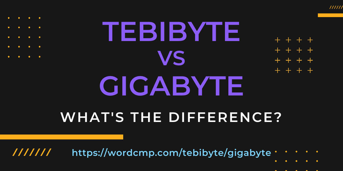Difference between tebibyte and gigabyte