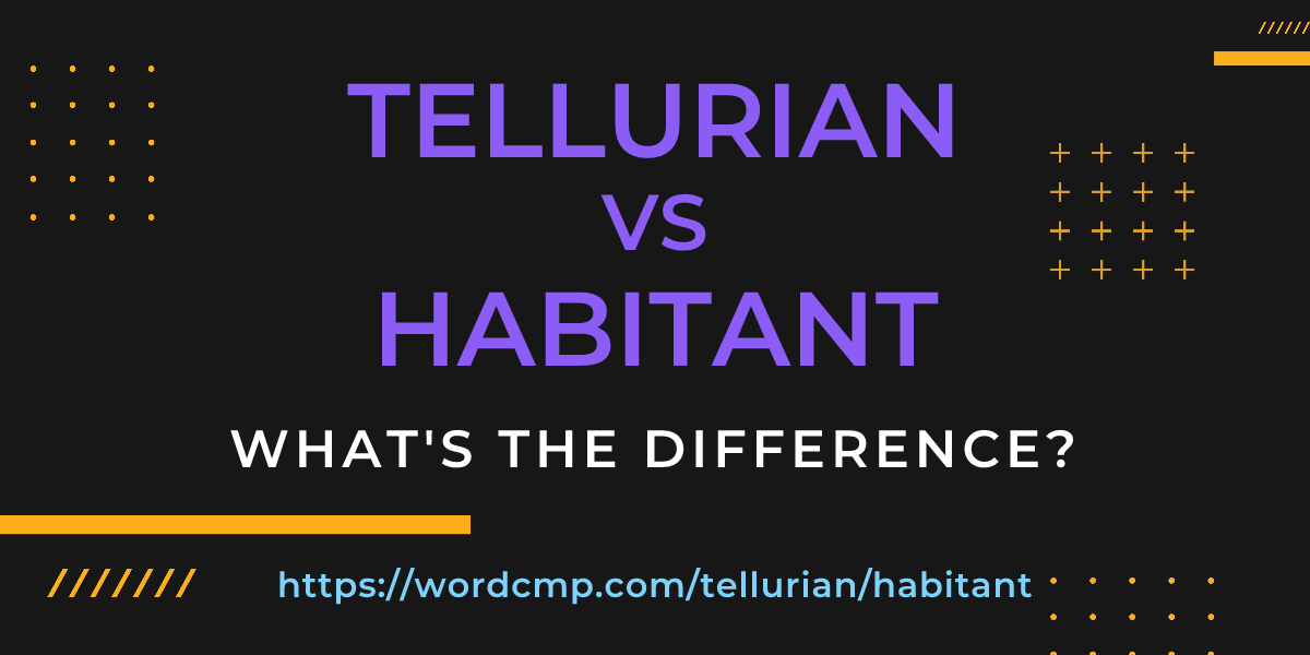 Difference between tellurian and habitant
