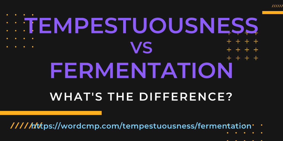 Difference between tempestuousness and fermentation