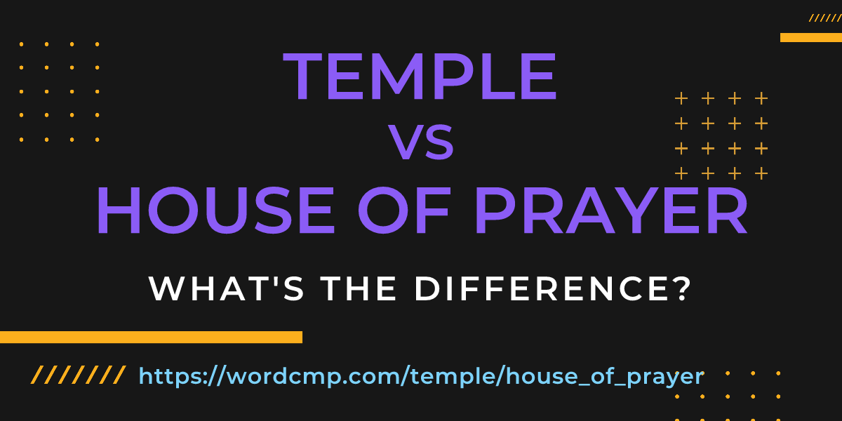 Difference between temple and house of prayer