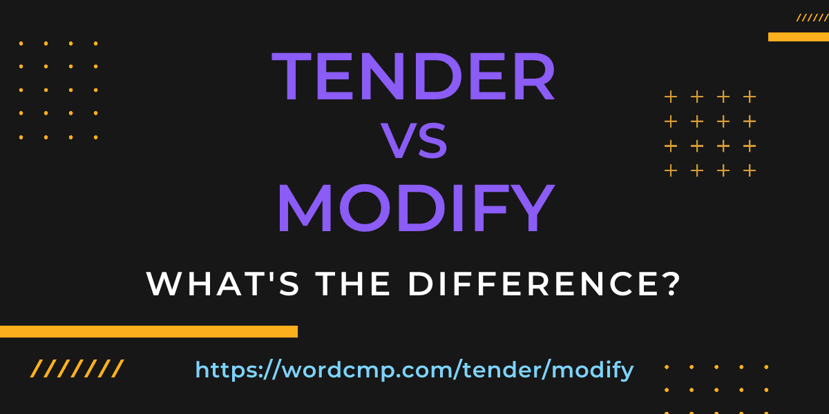 Difference between tender and modify