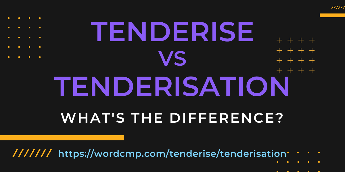 Difference between tenderise and tenderisation