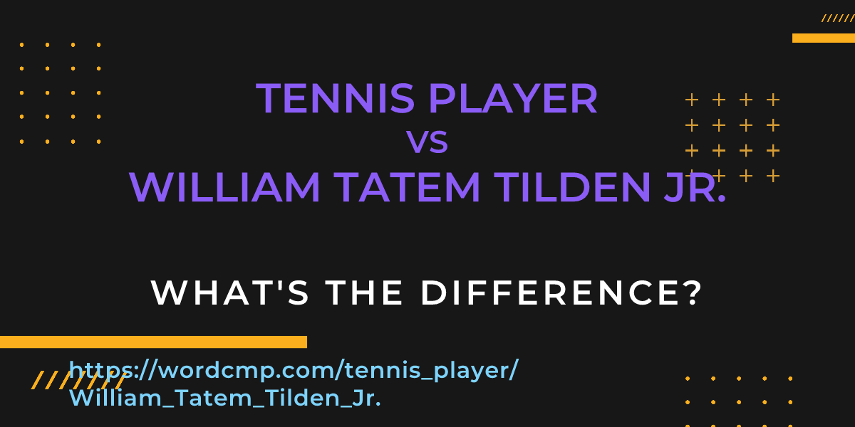 Difference between tennis player and William Tatem Tilden Jr.