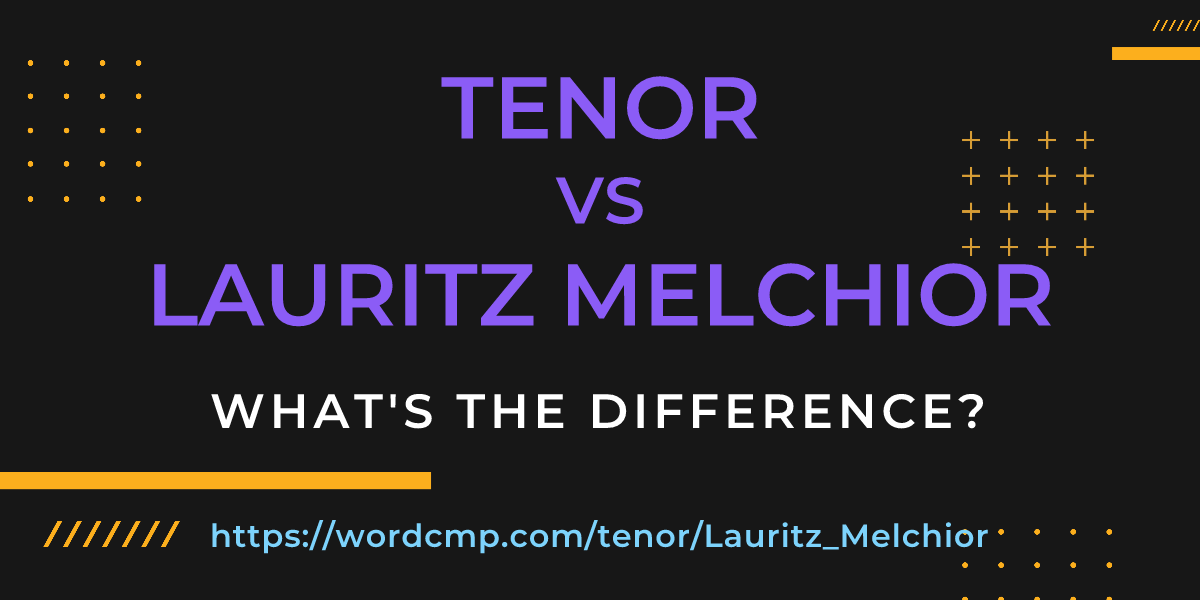 Difference between tenor and Lauritz Melchior