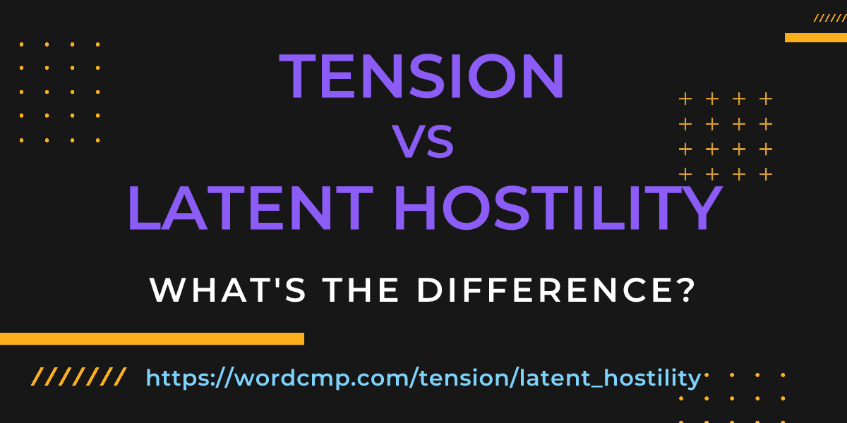 Difference between tension and latent hostility