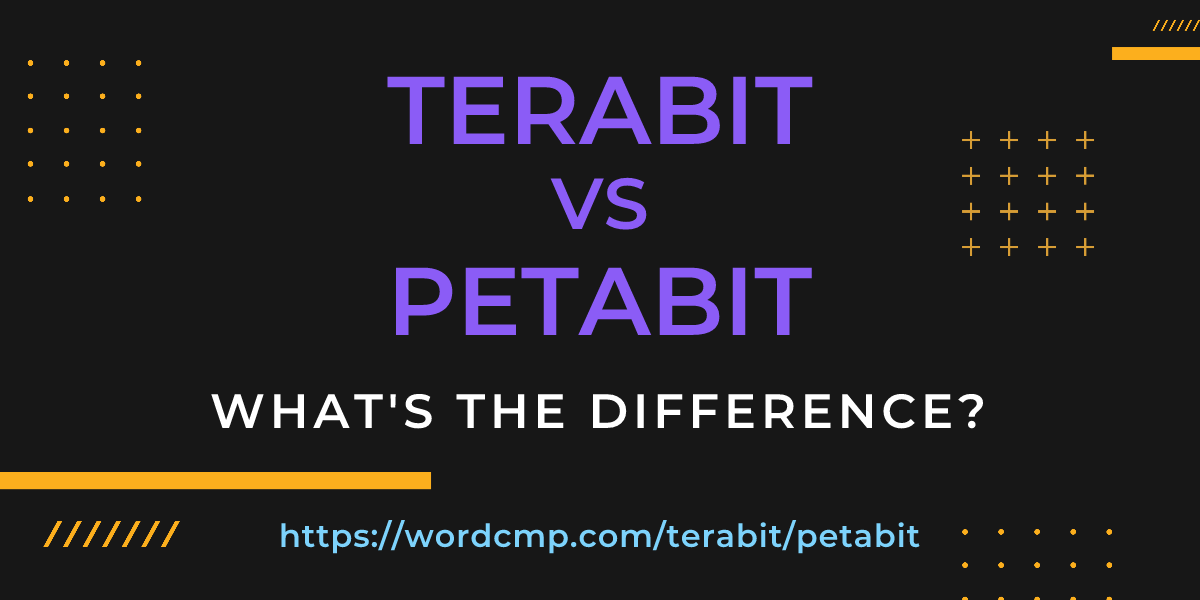 Difference between terabit and petabit