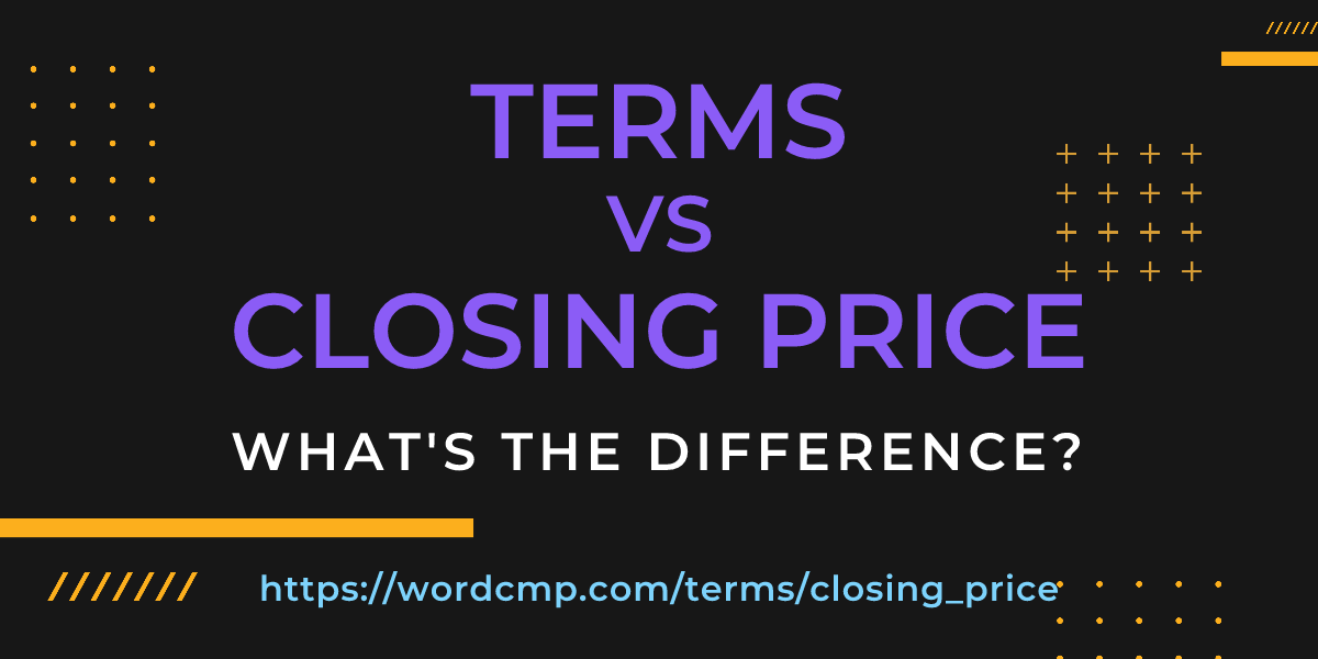 Difference between terms and closing price