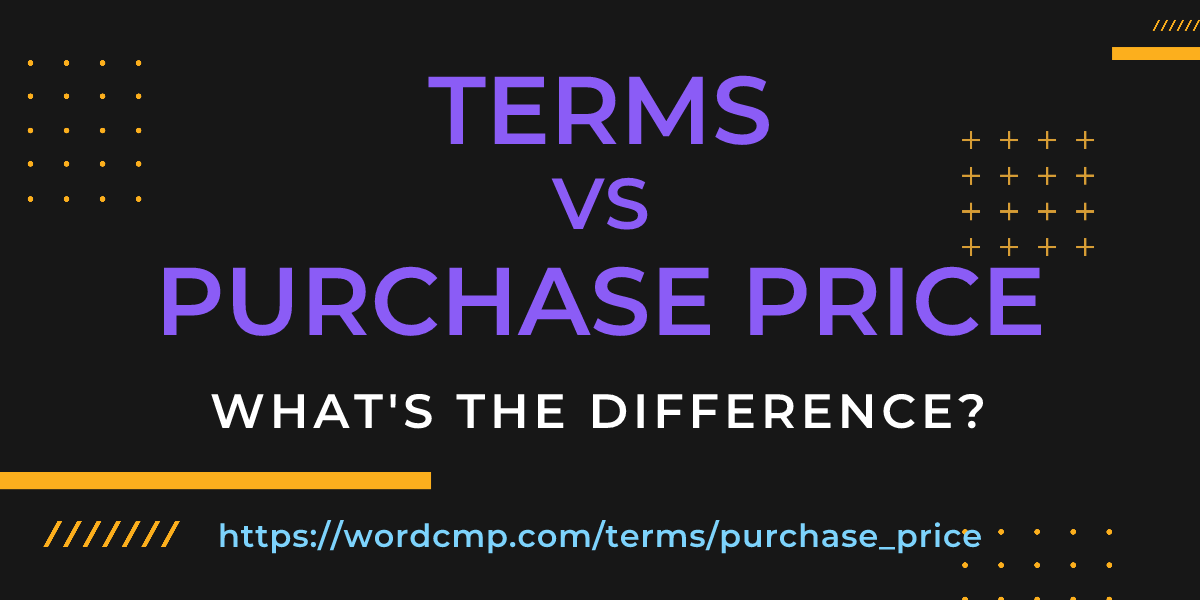 Difference between terms and purchase price