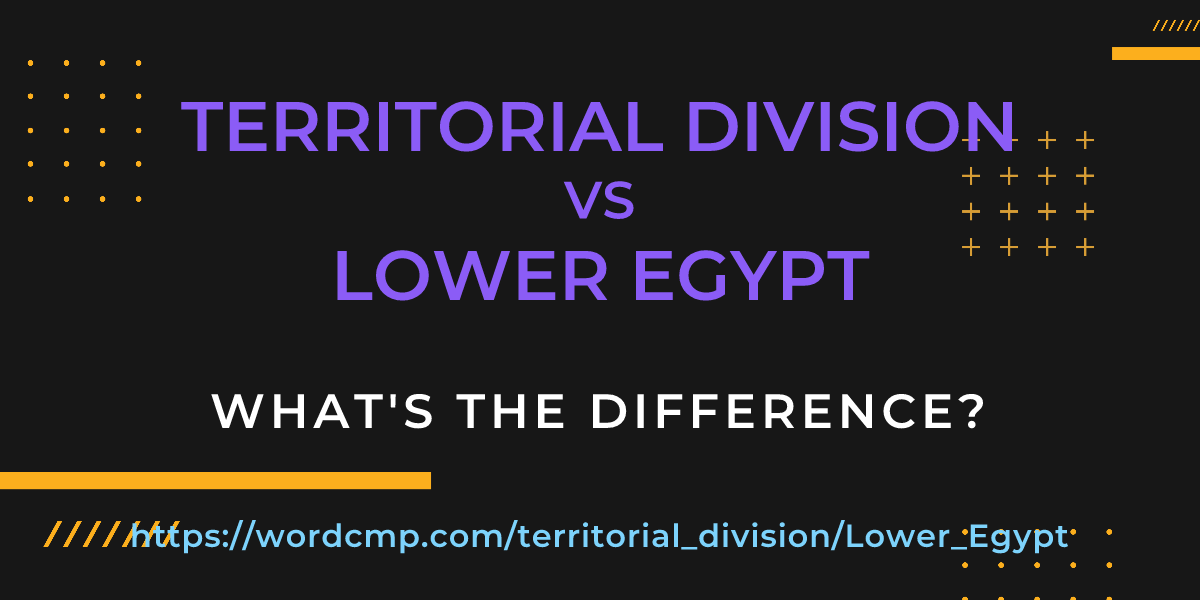 Difference between territorial division and Lower Egypt