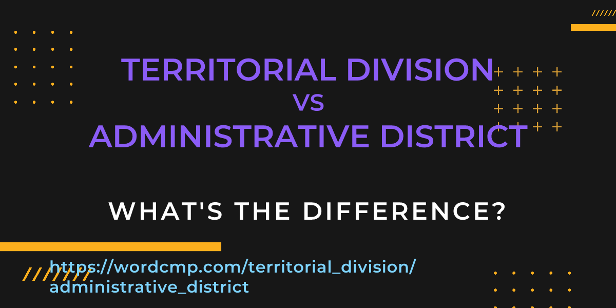 Difference between territorial division and administrative district