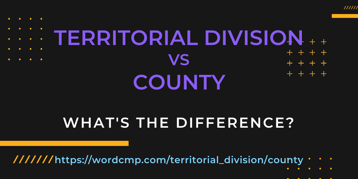 Difference between territorial division and county
