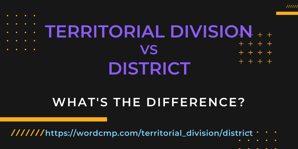 Difference between territorial division and district