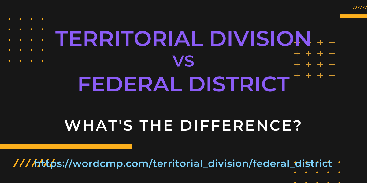 Difference between territorial division and federal district