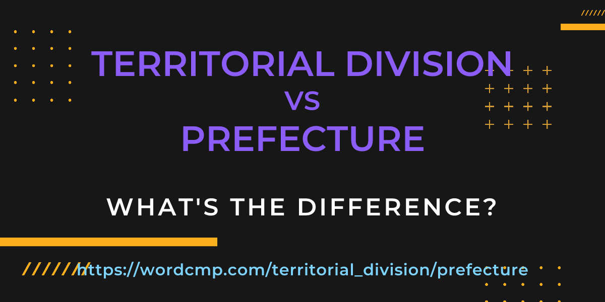 Difference between territorial division and prefecture