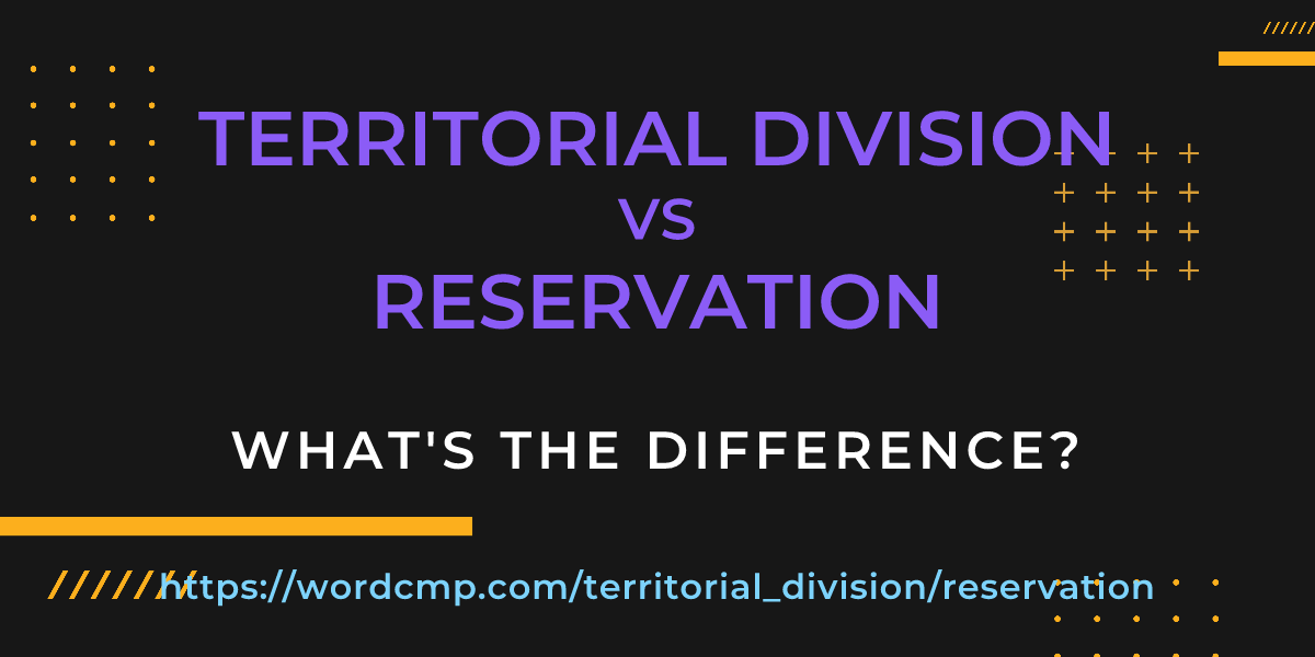 Difference between territorial division and reservation