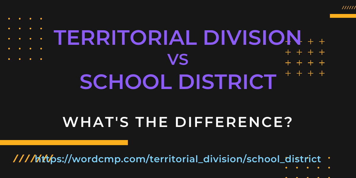 Difference between territorial division and school district