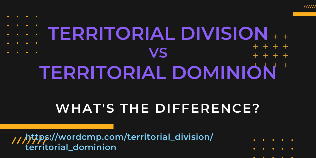 Difference between territorial division and territorial dominion
