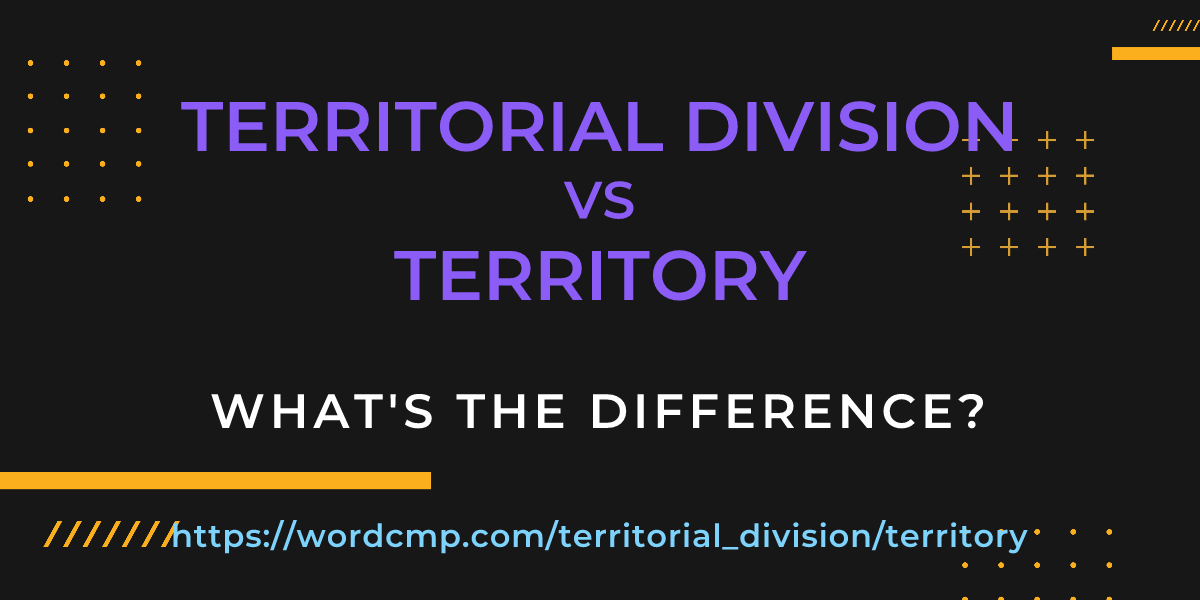 Difference between territorial division and territory