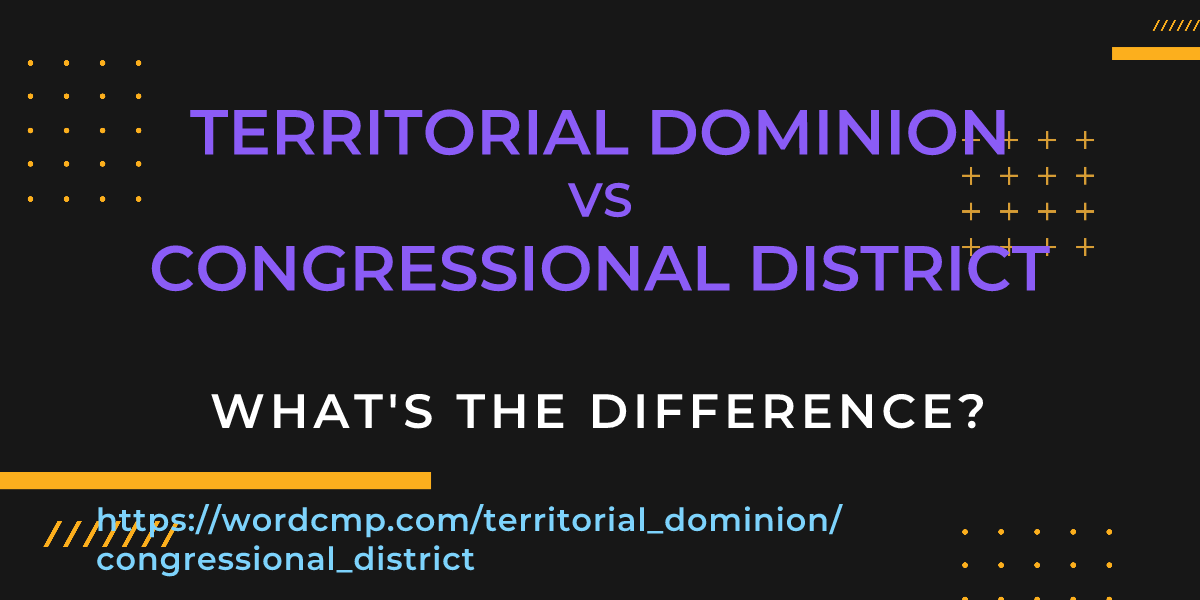 Difference between territorial dominion and congressional district