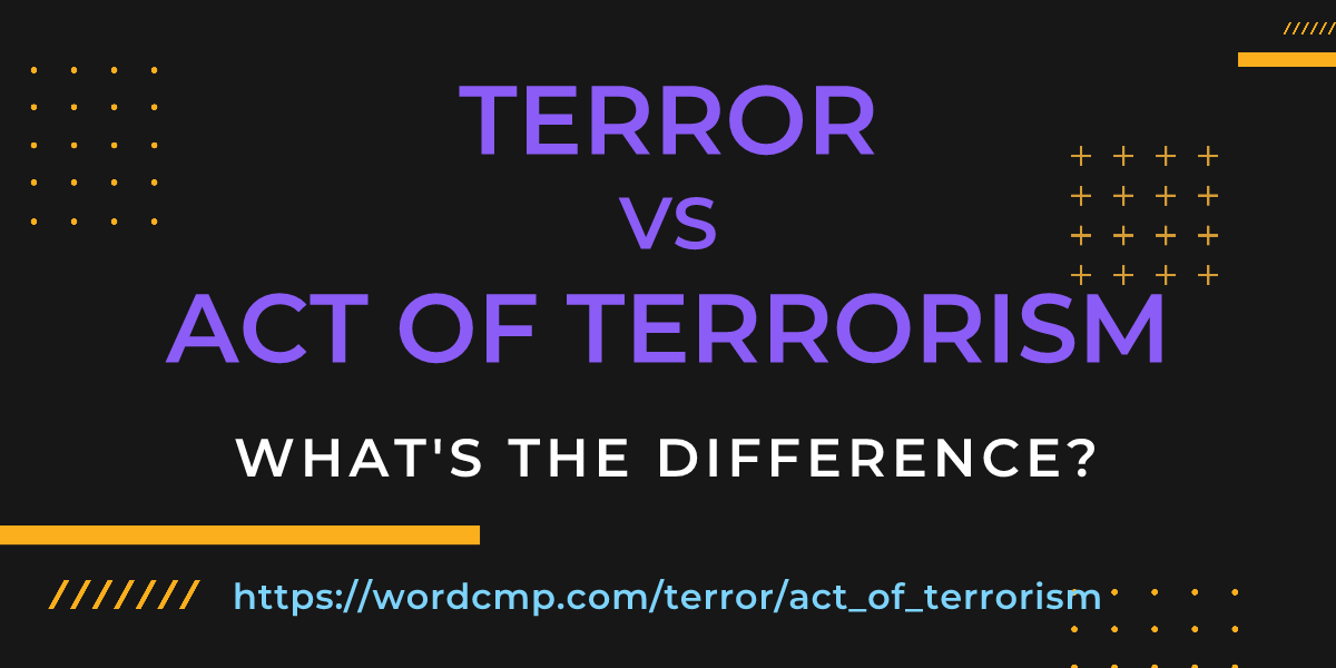 Difference between terror and act of terrorism