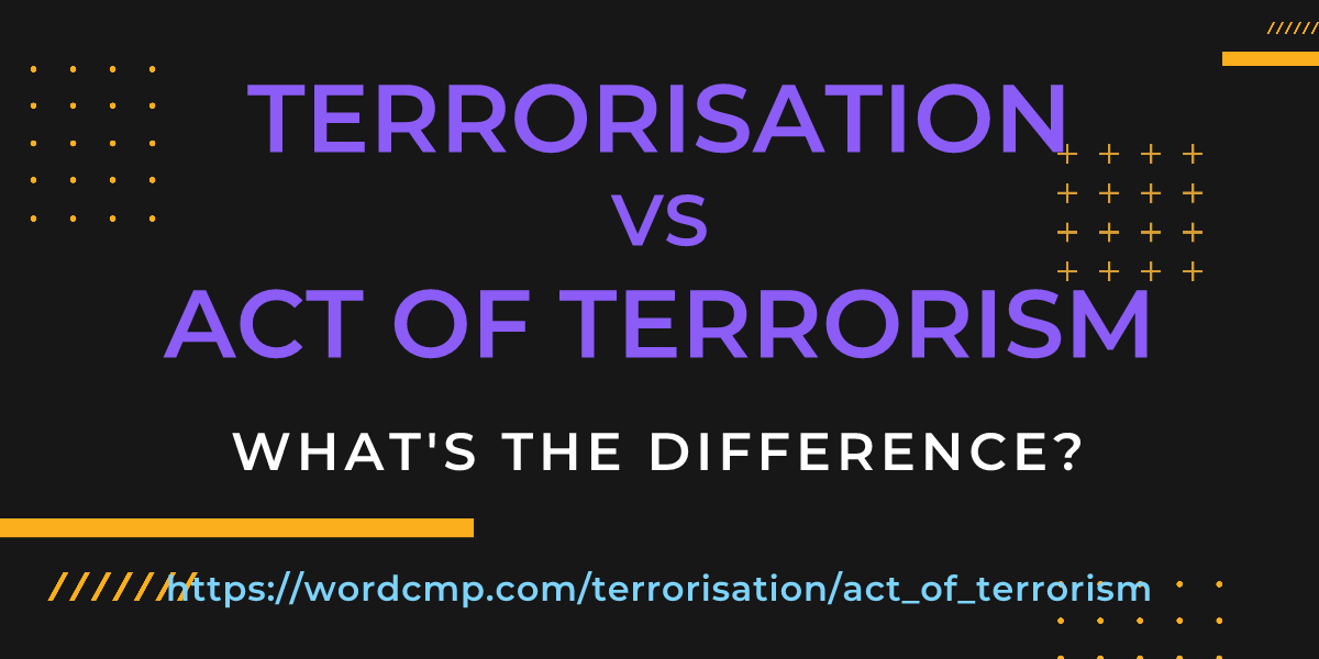 Difference between terrorisation and act of terrorism