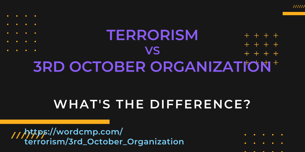 Difference between terrorism and 3rd October Organization