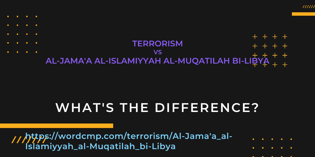Difference between terrorism and Al-Jama'a al-Islamiyyah al-Muqatilah bi-Libya