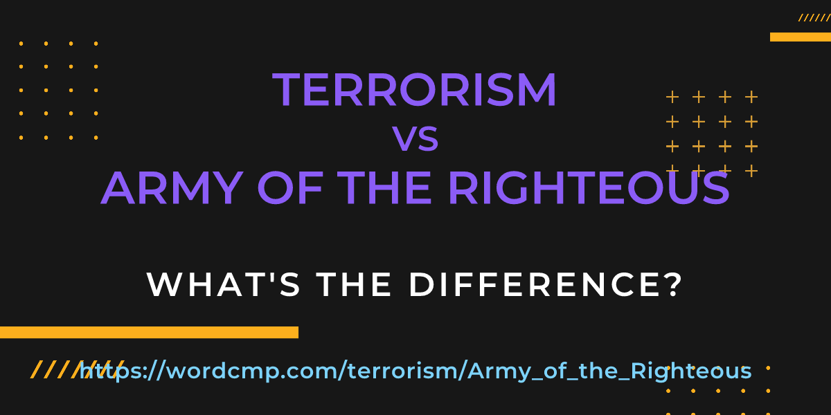 Difference between terrorism and Army of the Righteous