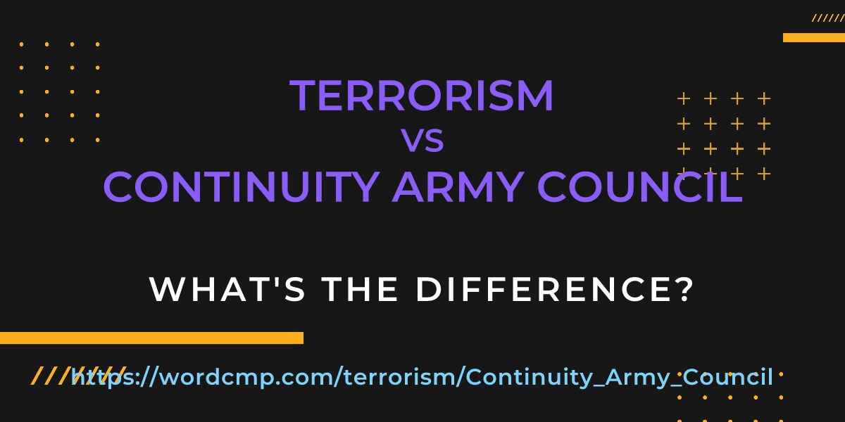 Difference between terrorism and Continuity Army Council