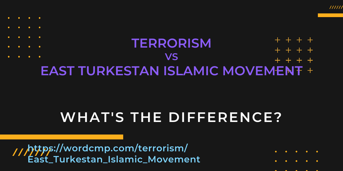 Difference between terrorism and East Turkestan Islamic Movement