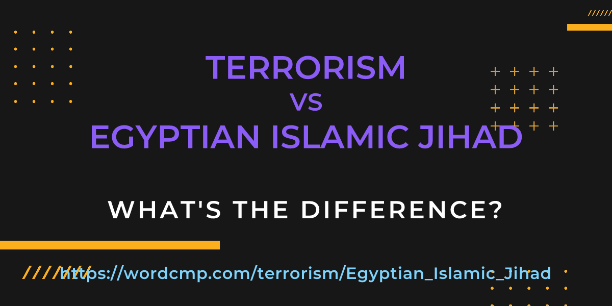 Difference between terrorism and Egyptian Islamic Jihad