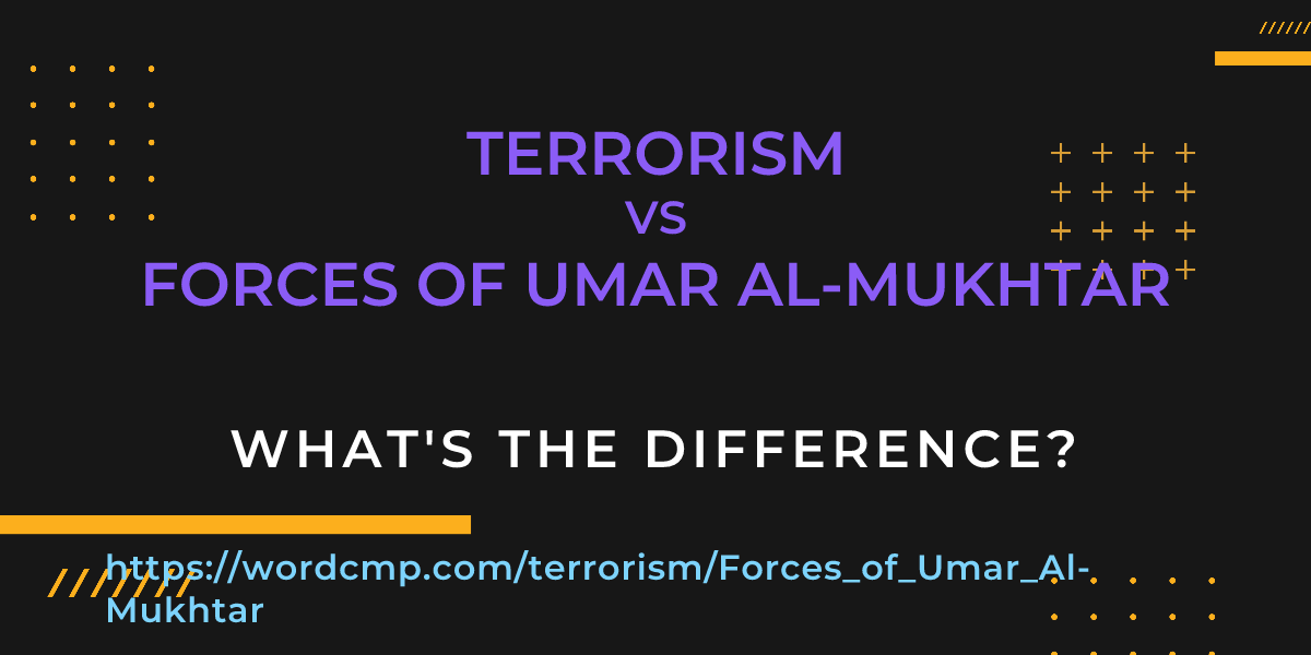 Difference between terrorism and Forces of Umar Al-Mukhtar