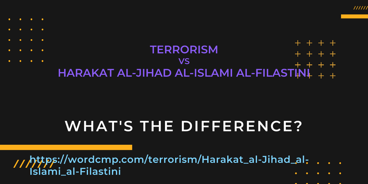 Difference between terrorism and Harakat al-Jihad al-Islami al-Filastini