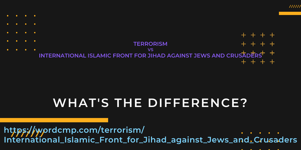 Difference between terrorism and International Islamic Front for Jihad against Jews and Crusaders