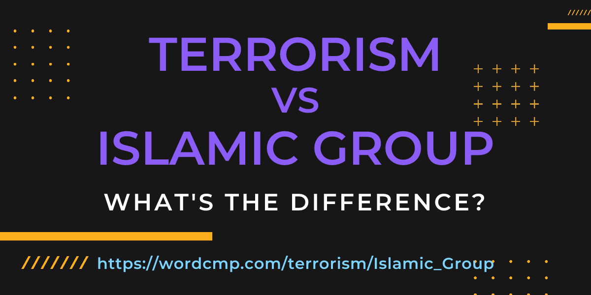 Difference between terrorism and Islamic Group