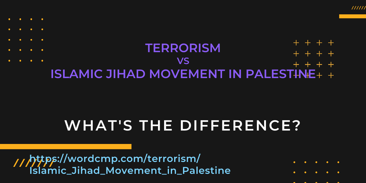 Difference between terrorism and Islamic Jihad Movement in Palestine