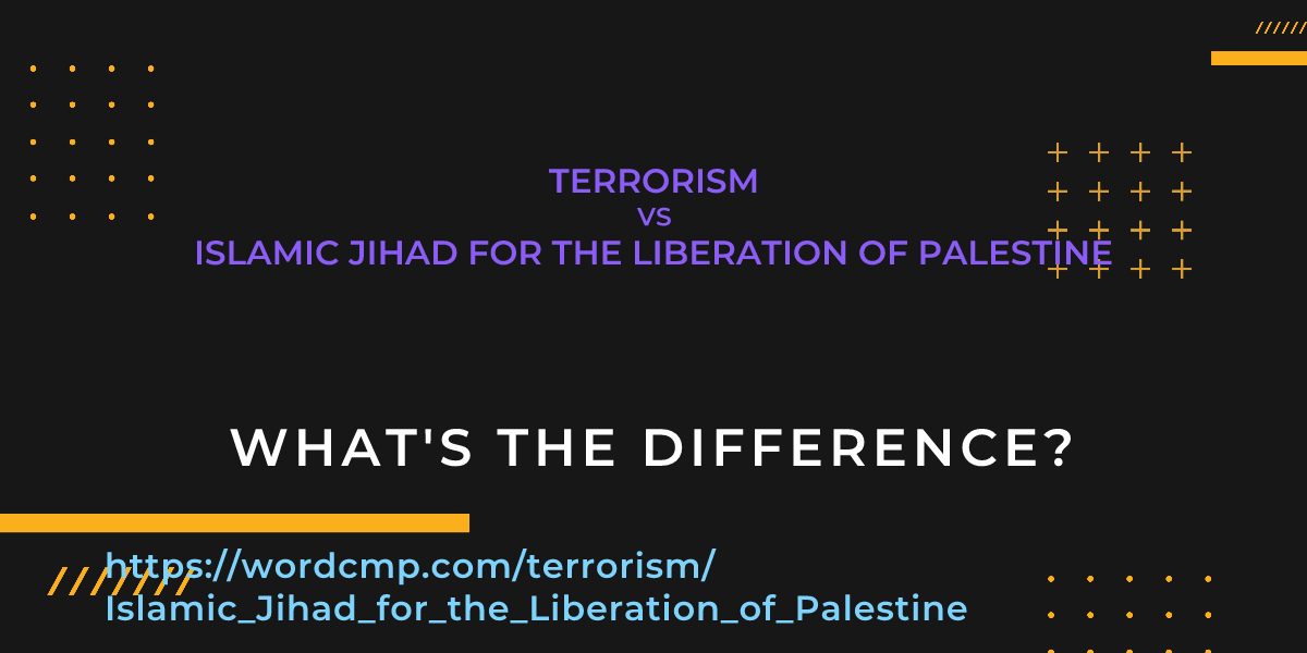 Difference between terrorism and Islamic Jihad for the Liberation of Palestine