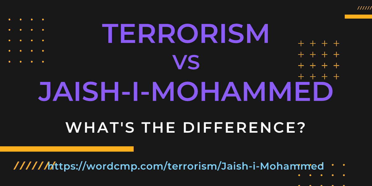 Difference between terrorism and Jaish-i-Mohammed