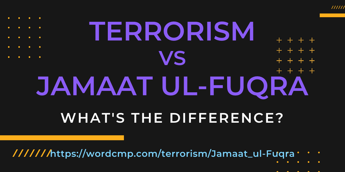 Difference between terrorism and Jamaat ul-Fuqra