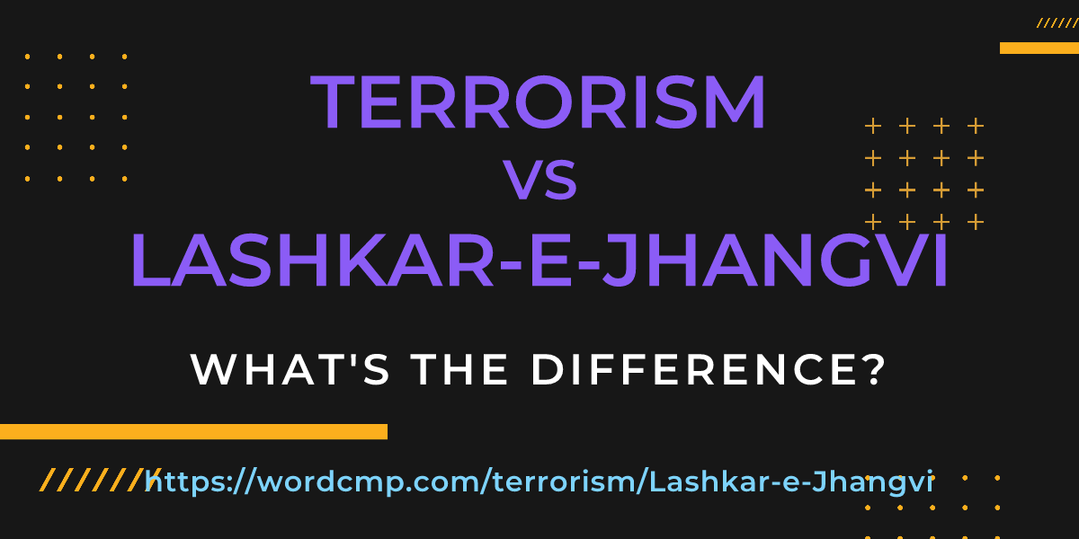 Difference between terrorism and Lashkar-e-Jhangvi
