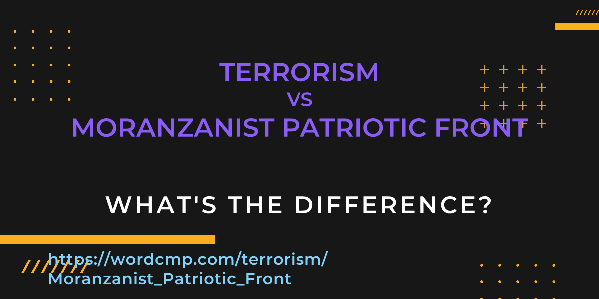 Difference between terrorism and Moranzanist Patriotic Front