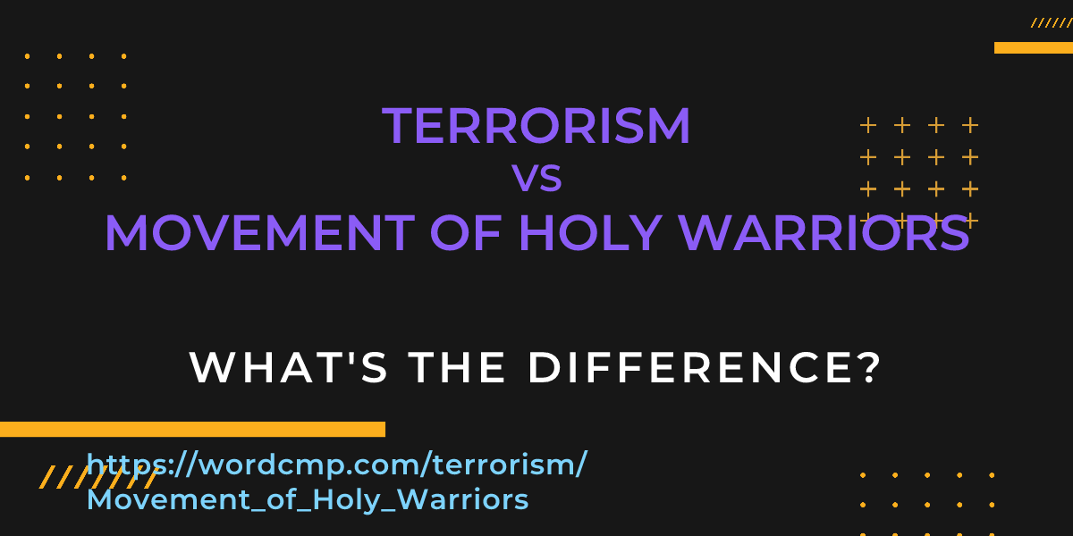 Difference between terrorism and Movement of Holy Warriors