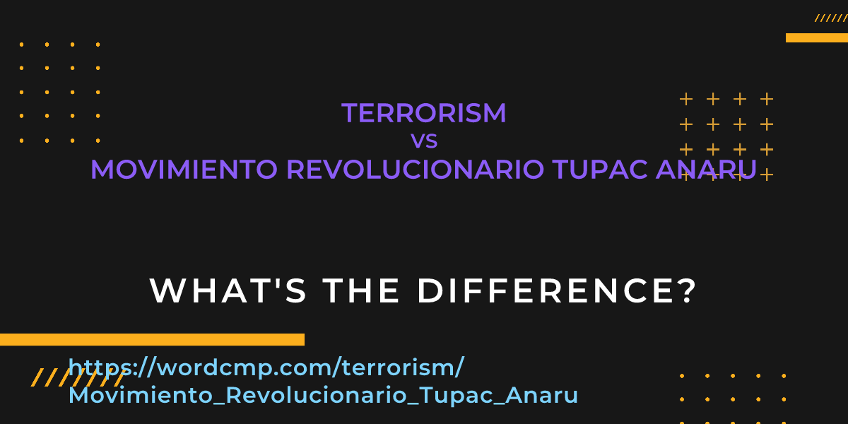 Difference between terrorism and Movimiento Revolucionario Tupac Anaru